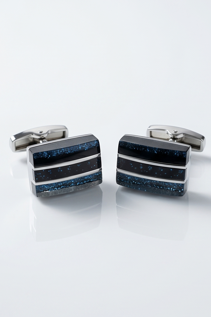 Midnight Nebula Rectangular Cufflinks