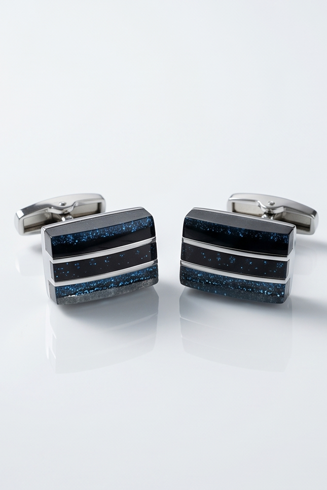 Midnight Nebula Rectangular Cufflinks