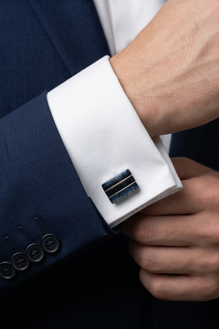 Midnight Nebula Rectangular Cufflinks