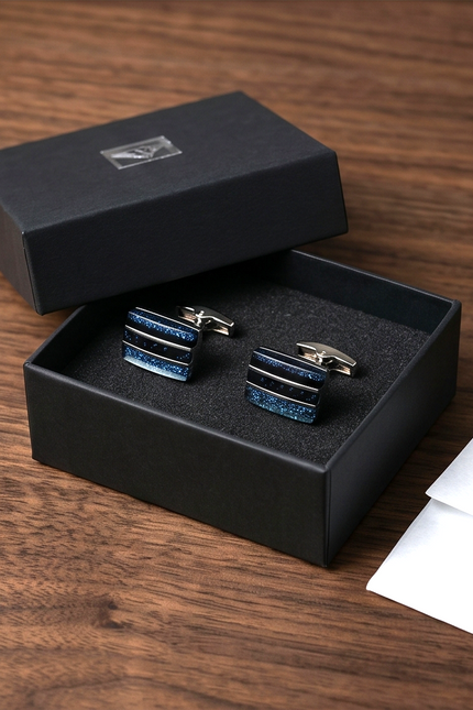 Midnight Nebula Rectangular Cufflinks