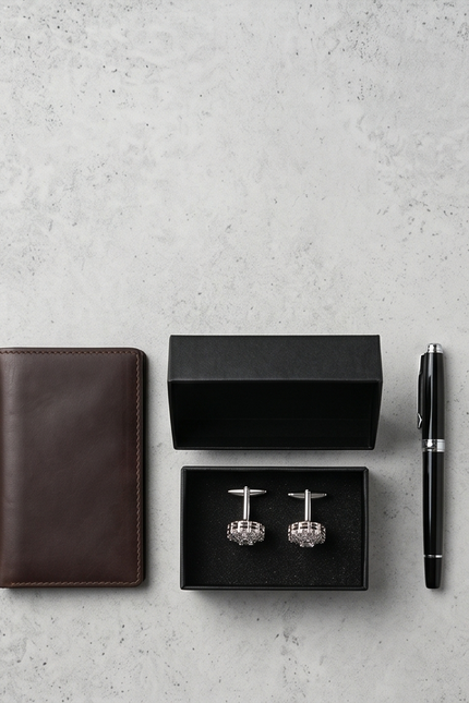 Radiant Crystal Flower Burst Cufflinks
