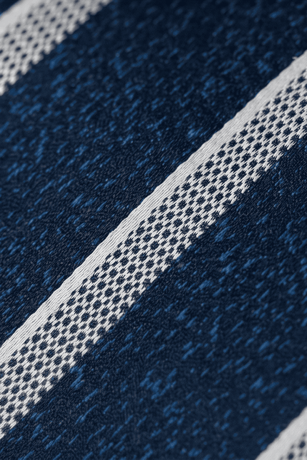 Classic Navy and Silver Stripe Tie