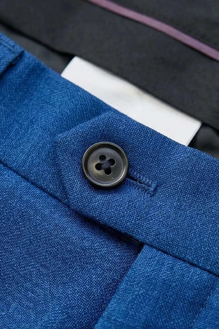 Cobalt Blue Tailored Wool Blend Trousers