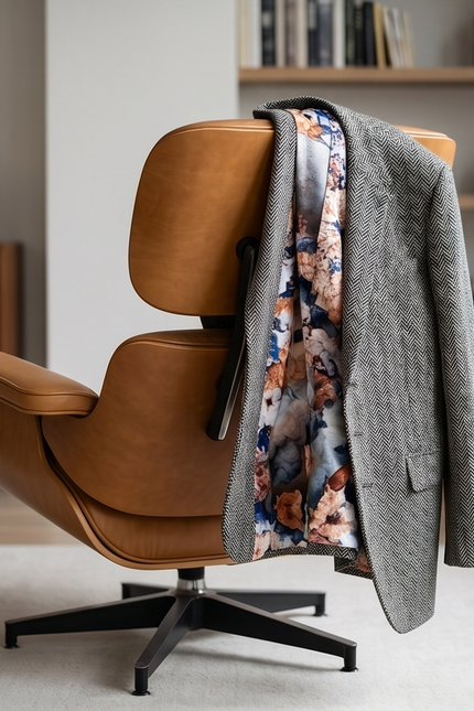 Men's Herringbone Wool Blend Coat