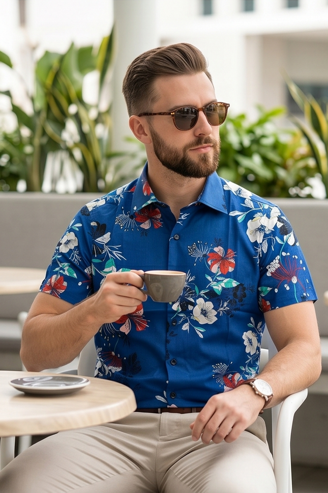 Island Breeze Floral Short-Sleeve Shirt