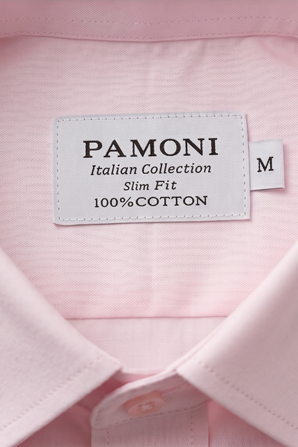 Soft Pink Fine Cotton Short-Sleeve Shirt