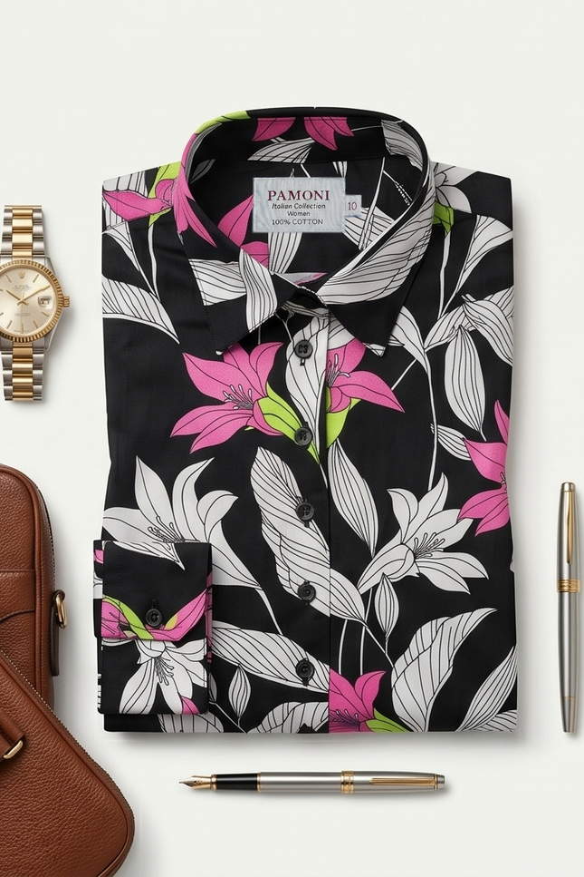 Exotic Bloom Extra Slim Fit Cotton Shirt