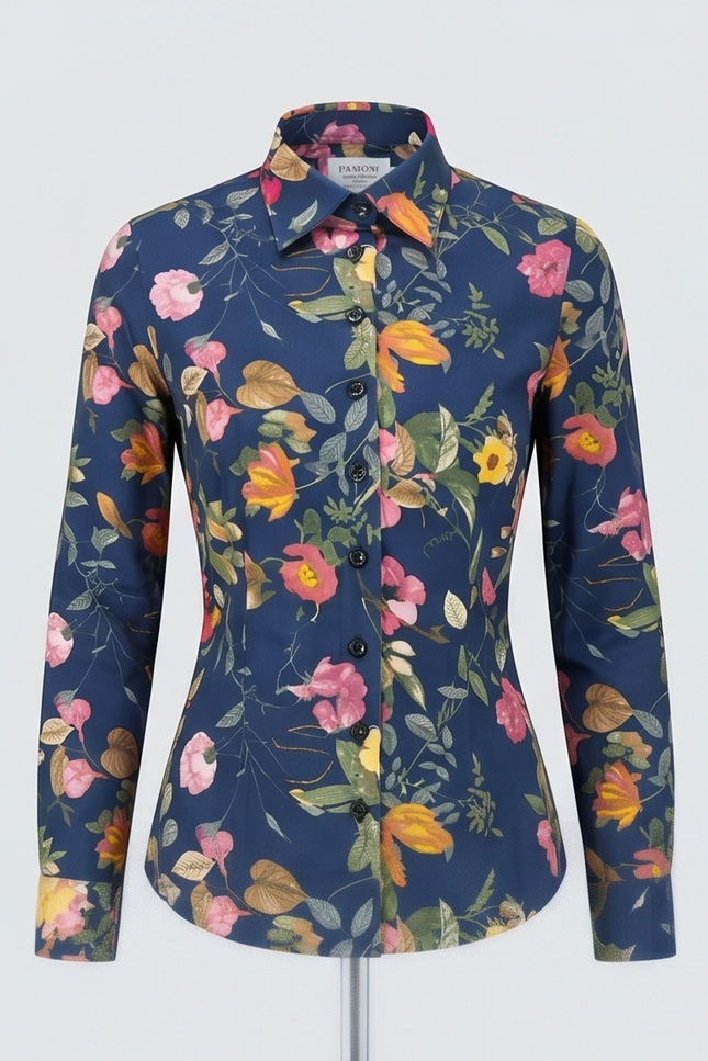 Figure-Flattering Floral: Women's 100% Cotton Extra Slim Fit Shirt