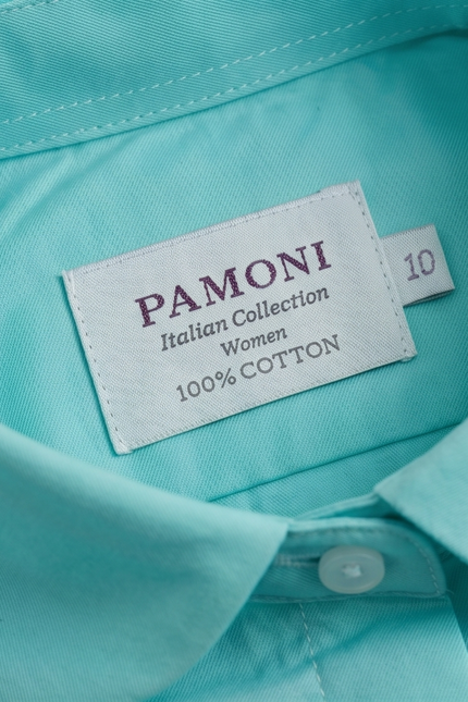 Women's Fitted Aqua Cotton Shirt