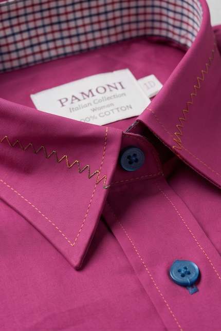 The Polished Magenta Fitted Cotton Shirt