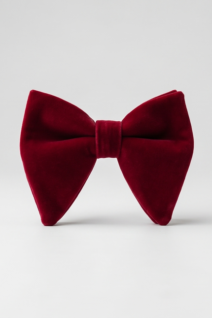Rich Burgundy Velvet Bow Tie