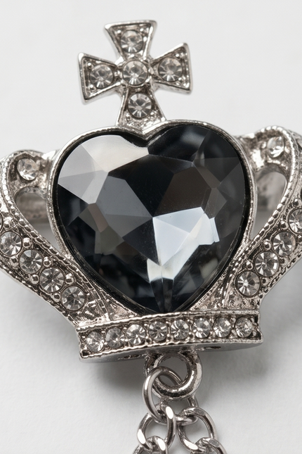 Royal Crown & Star Lapel Chain Brooch