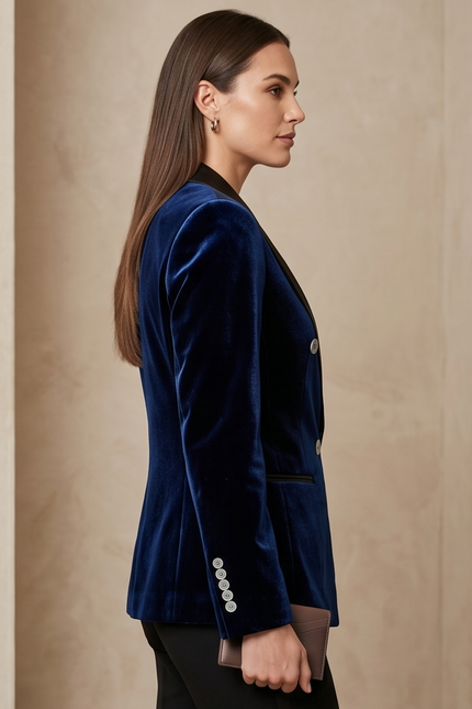 Veste de smoking croisée de la marine