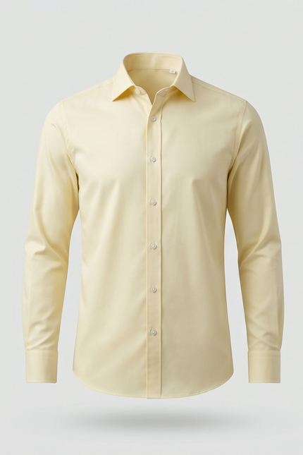 Beige dress shirt on a light gray background