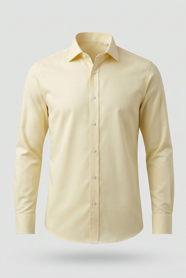 Beige dress shirt on a light gray background