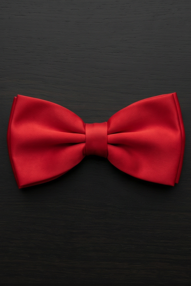 Red bow tie on a black background