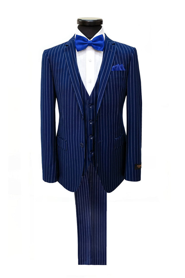 Blue Stripe 2 Button 3-Piece Suit