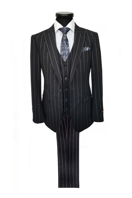 Charcoal Stripe 3-Piece Suit