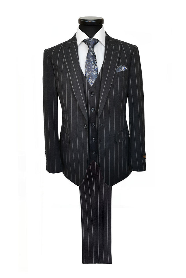 Charcoal Stripe 3-Piece Suit