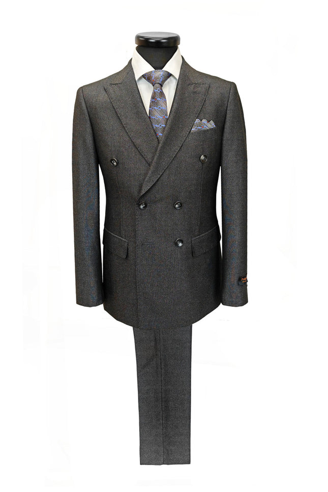Dark Grey Double Breasted Suit