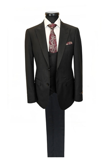 Men's 3-Piece Black Slim Fit Suit