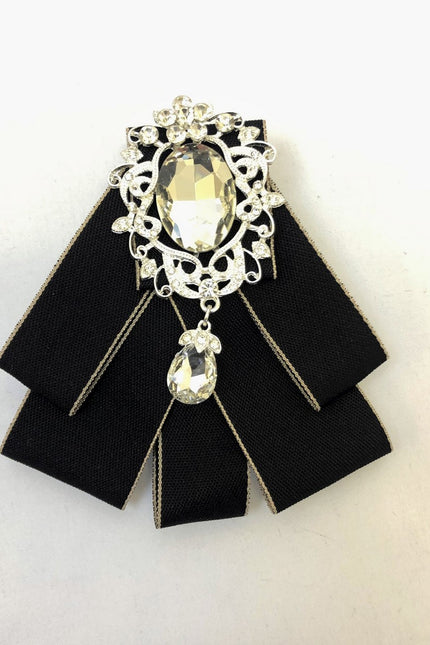 Nœud papillon en ruban de strass et cristal