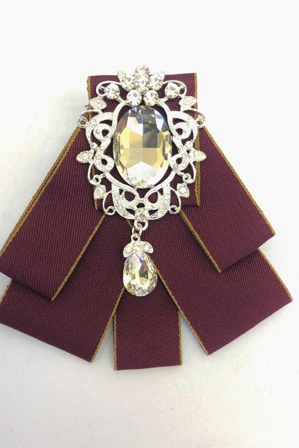 Nœud papillon en ruban de strass et cristal