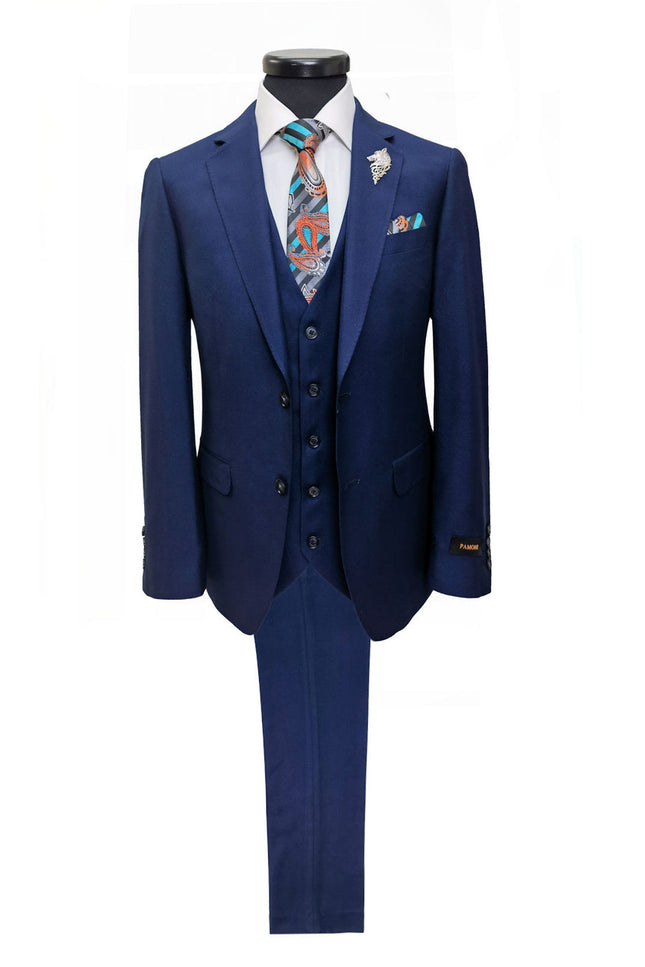 Navy Blue 2 Button 3-Piece Suit