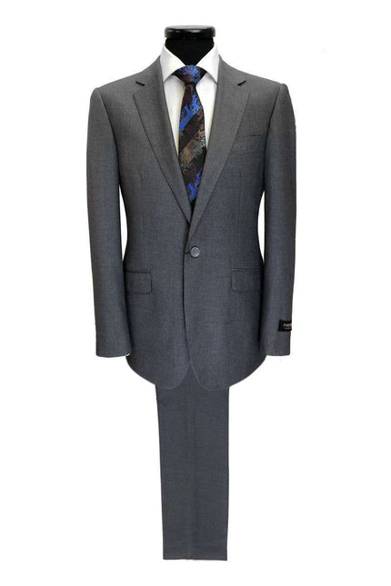 Grey 1-button Regular Fit Suit Men's Suit