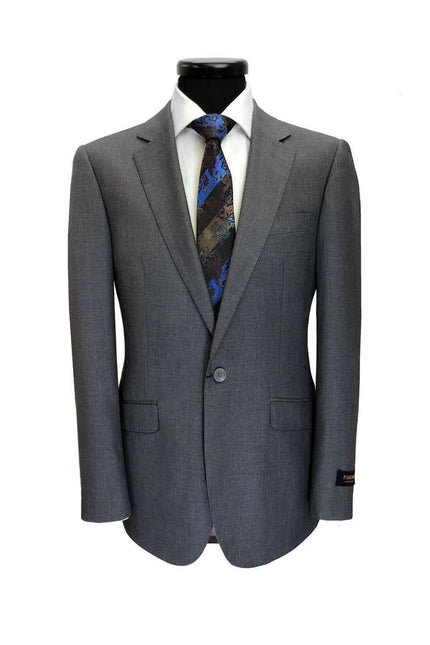 Grey 1-button Regular Fit Suit Men's Suit