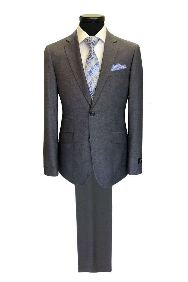 Grey 2-button Regular Fit Suit Men's Suit