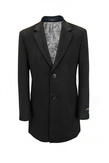 Manteau mi-long noir pour homme