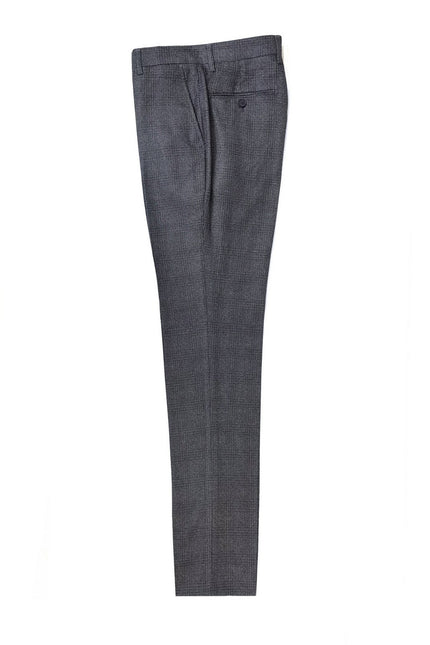 Dark Grey Prince Of Wales Check Double Breasted Suit Trousers