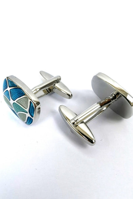 Sea Shell Tiles Rectangular Cufflinks