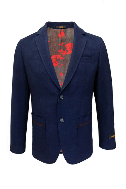 Blazer en tweed bleu marine coupe slim