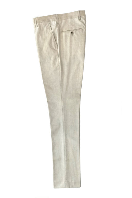 Beige Single Button 3-Piece Suit