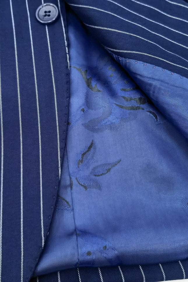 Blue Stripe 2 Button 3-Piece Suit