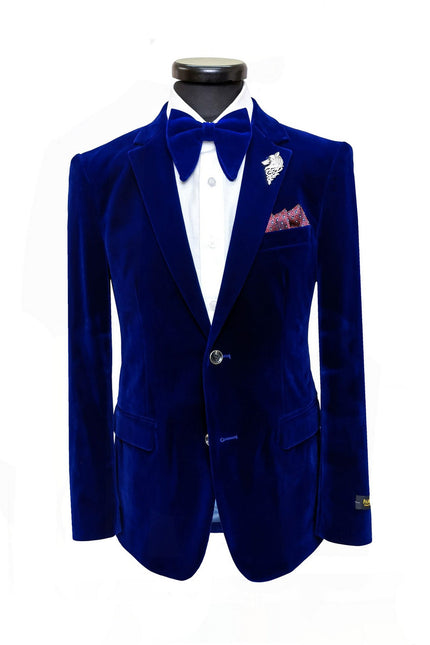 Royal Blue Velvet Blazer