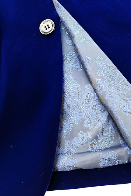 Royal Blue Velvet Blazer