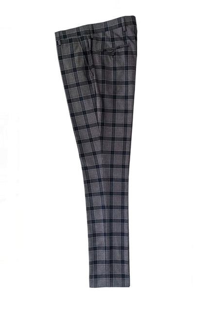 Dark Grey Check Trousers