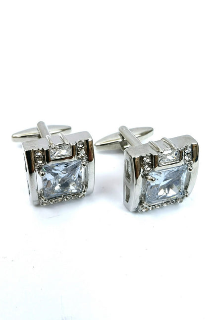 Silver Square Gemstone Cufflinks