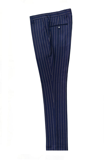 Navy Orange Stripe 3-Piece Suit Trousers