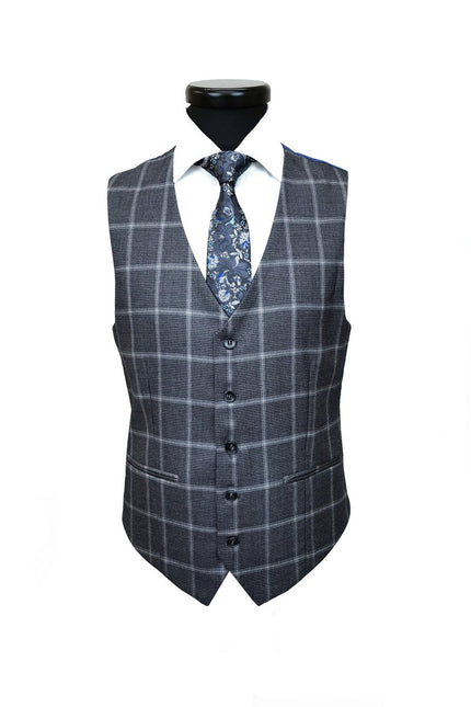 Grey Check Houndstooth 3-Piece Suit