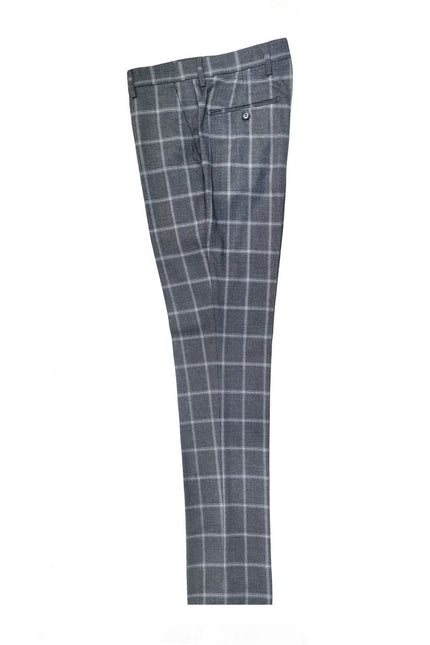 Grey Check Houndstooth 3-Piece Suit Trousers