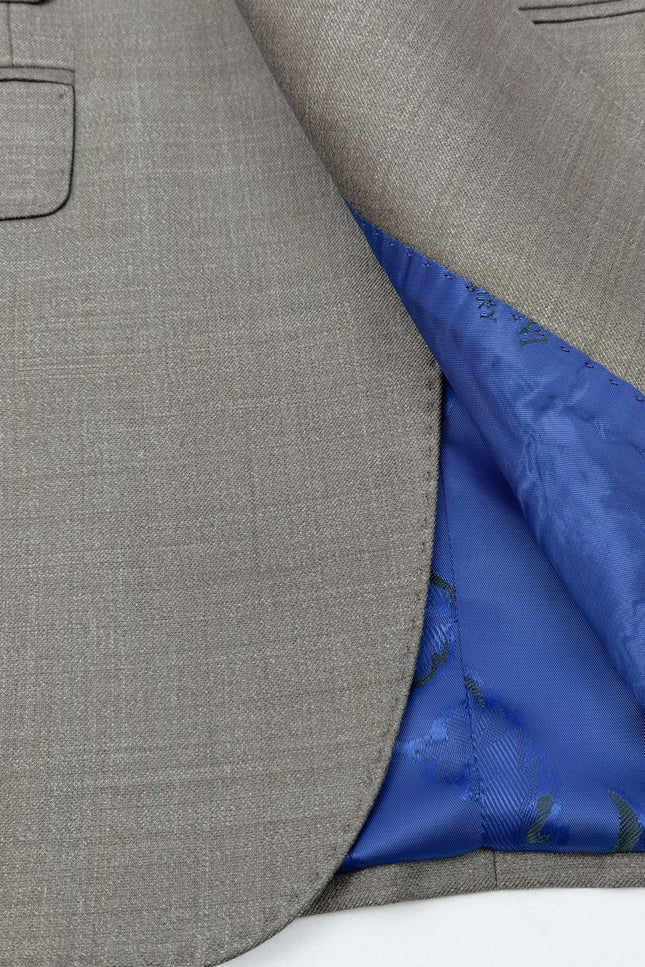 Taupe Slim Fit 3-Piece Twill Suit