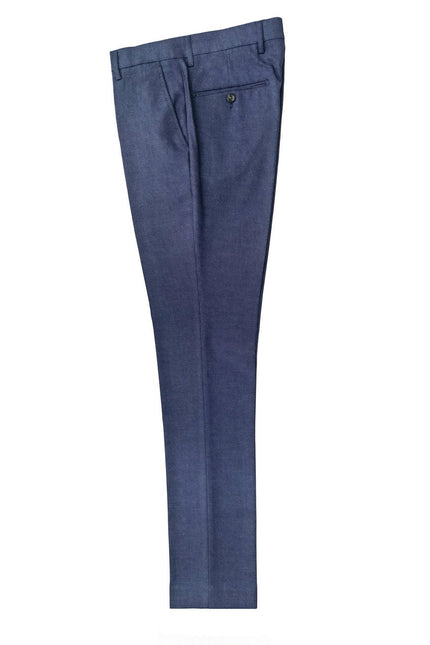 Mid Blue Birdseye 3-Piece Suit