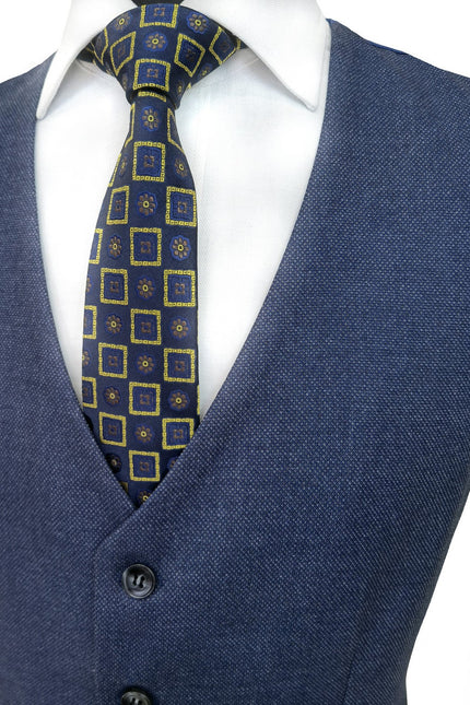 Mid Blue Birdseye 3-Piece Suit