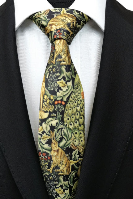 Animal Print Floral Tie