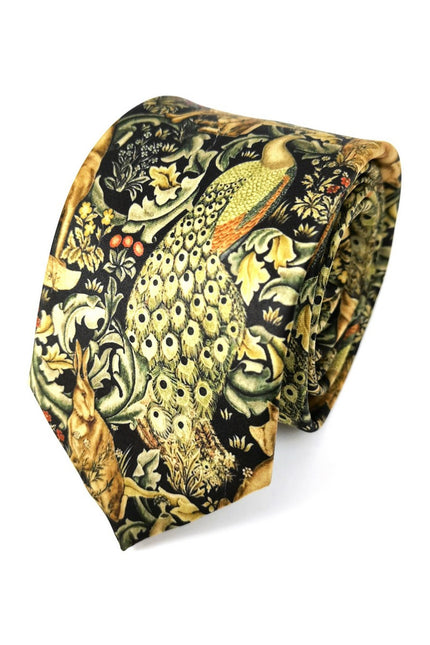 Animal Print Floral Tie