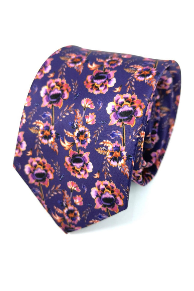 Lilac Pink Floral Tie